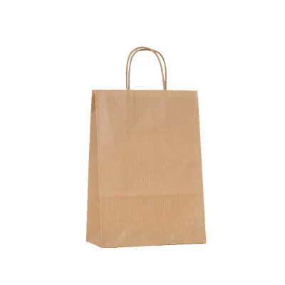 Taška papierová s krútenou rúčkou hnedá 320x120x410mm/25ks