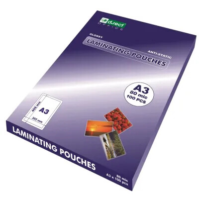 Fólia laminovacia 303x426mm A3 80mic/100ks lesklá