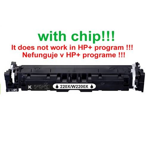 Kompatibilný toner pre HP 220X/W2200X-Plne funkčný čip! Black. Nefunkčné v programe HP+!!!7500 strán
