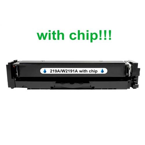 Kompatibilný toner pre HP 219A/W2191A-Plne funkčný čip! Cyan 1200 strán